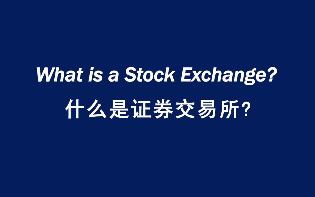 [图]什么是证券交易所? What is a Stock Exchange?（英文字幕）