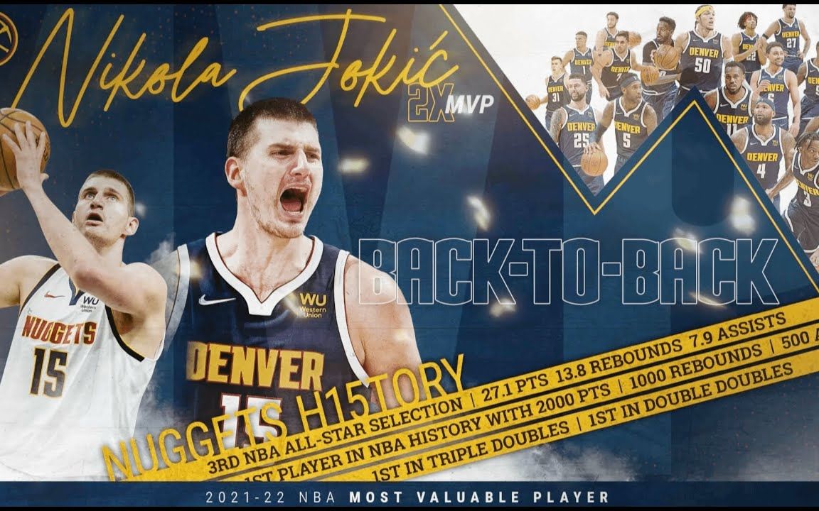 丹佛掘金|尼古拉·约基奇背靠背 mvp 致敬