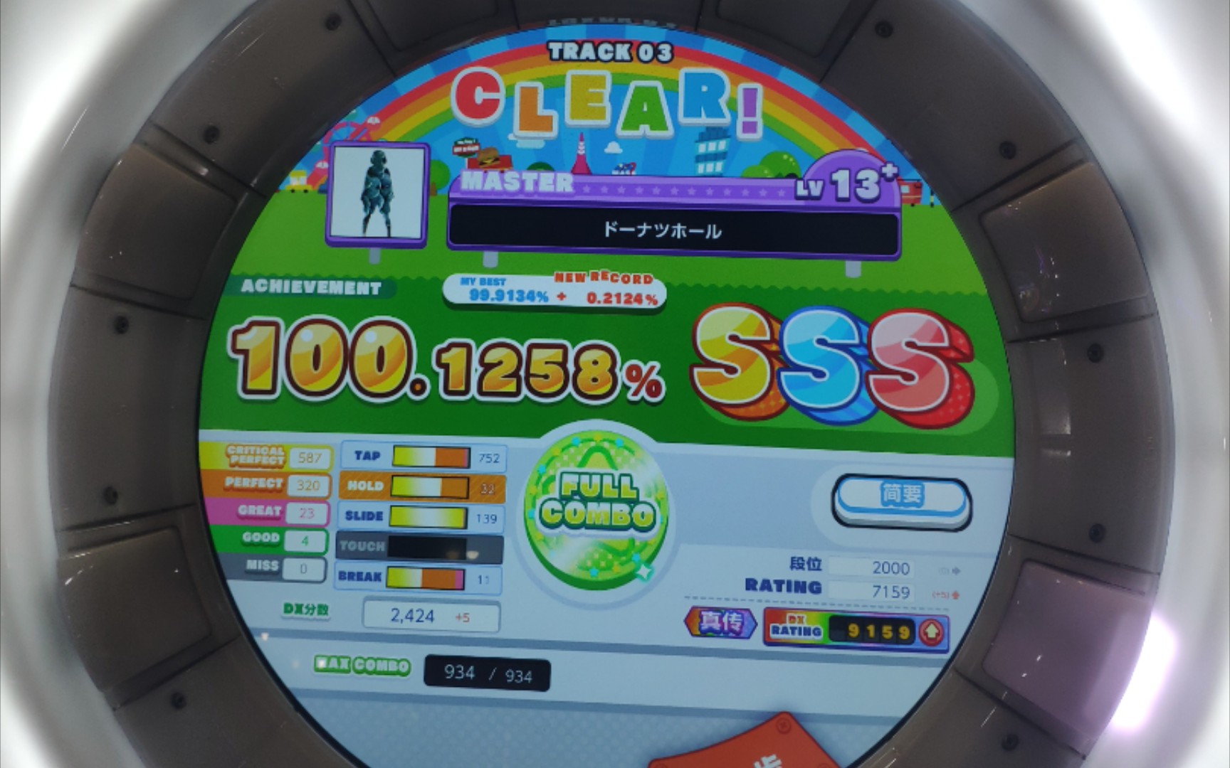 [舞萌dx2021]甜甜圈洞 sss fc 内屏