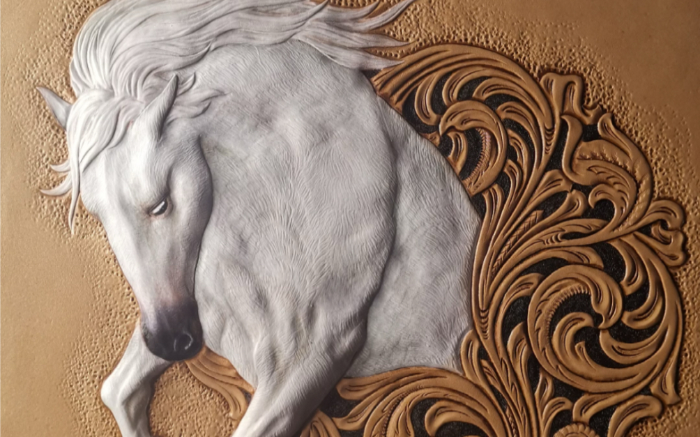 皮雕画 马_哔哩哔哩_bilibili