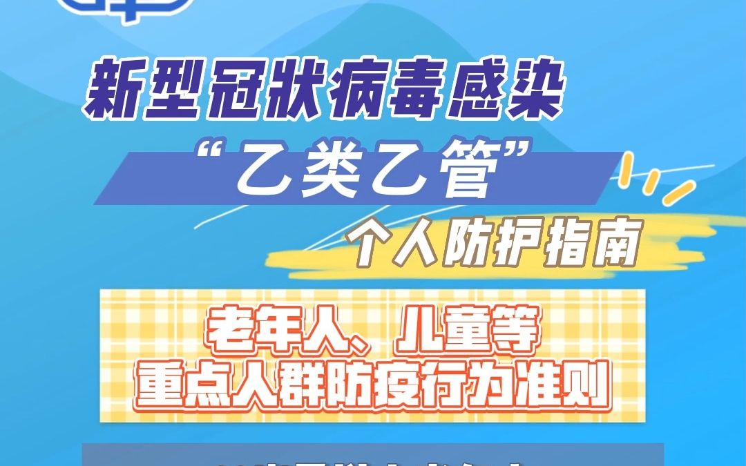 [图]《新型冠状病毒感染“乙类乙管”个人防护指南》之老年人、儿童等重点人群防疫行为准则