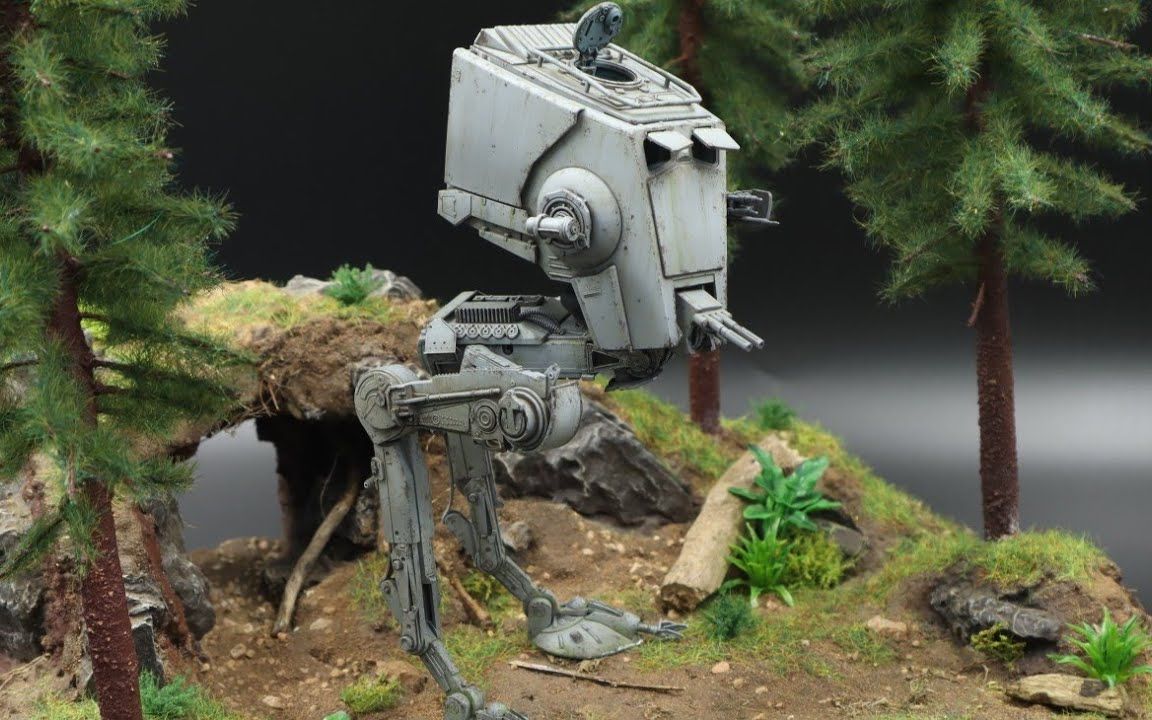sh182 遗弃的at-st endor星球大战场景 48比例