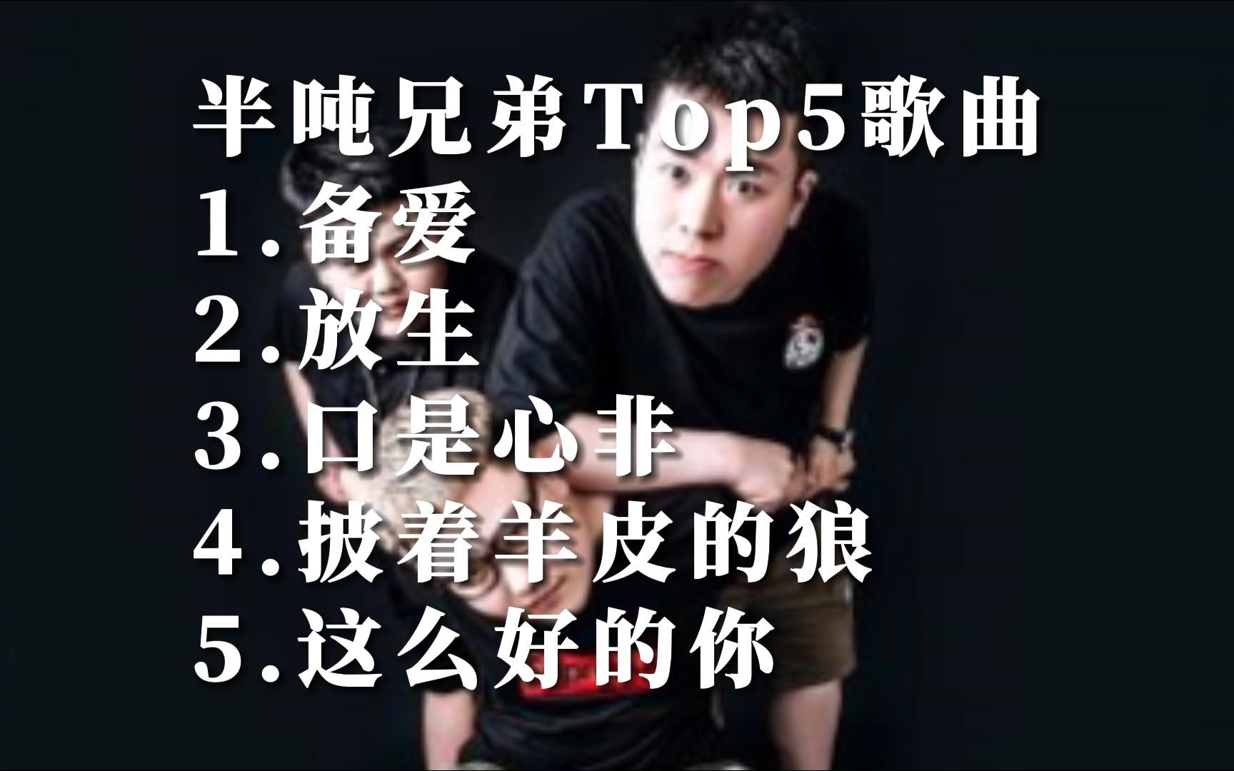 [图]Music Video半吨兄弟华语MV自制热门歌曲排行榜top5国语好听的音乐排名榜单