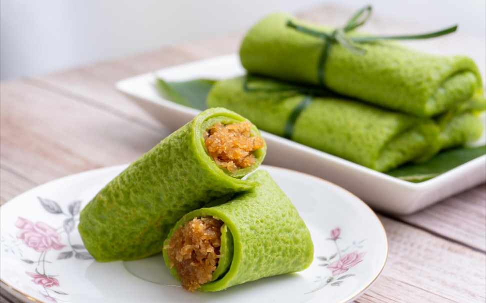 香兰椰丝卷,香气满满的马来甜点!_哔哩哔哩_bilibili