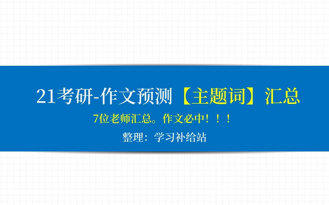 21考研【英语预测】主题词汇总(7位老师的预测汇总)哔哩哔哩bilibili