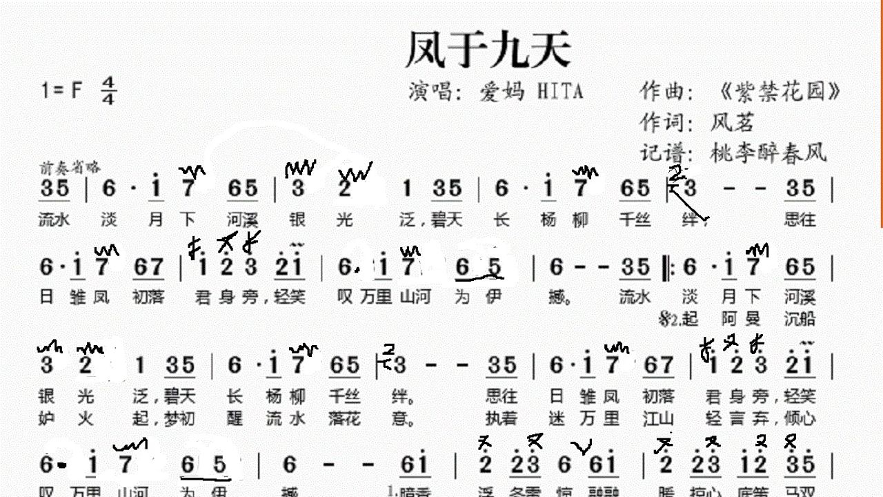 凤于九天(f调笛子作5指法)