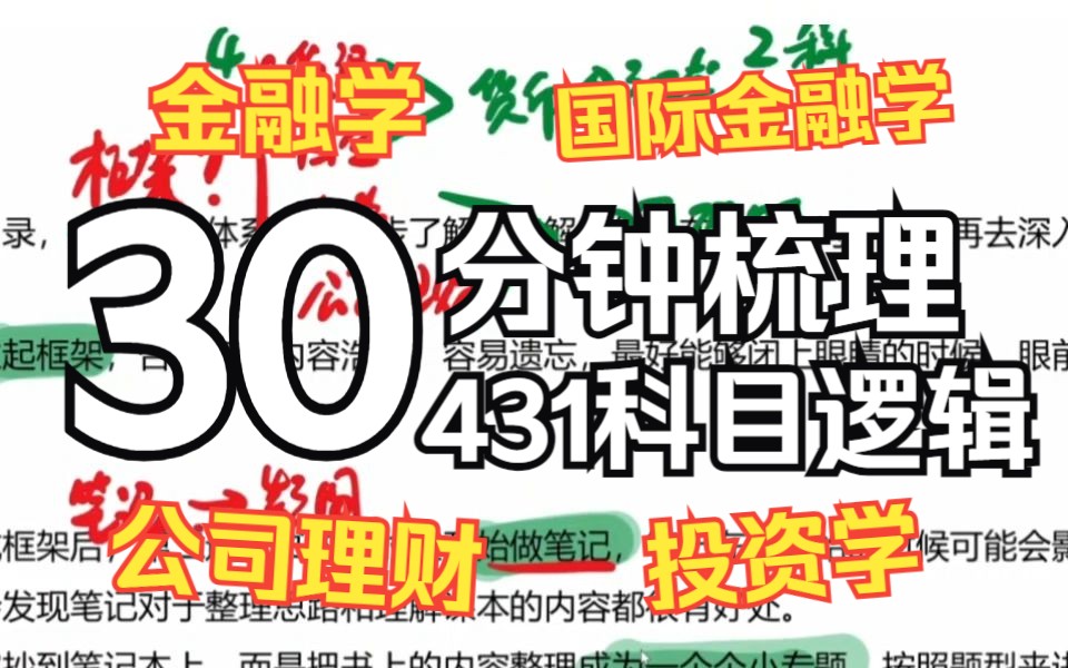 【先收藏再看!】金融热点第5场直播第2部分——431金融硕士专业课四大科目框架逻辑梳理:金融学|国际金融学|投资学|公司理财哔哩哔哩bilibili