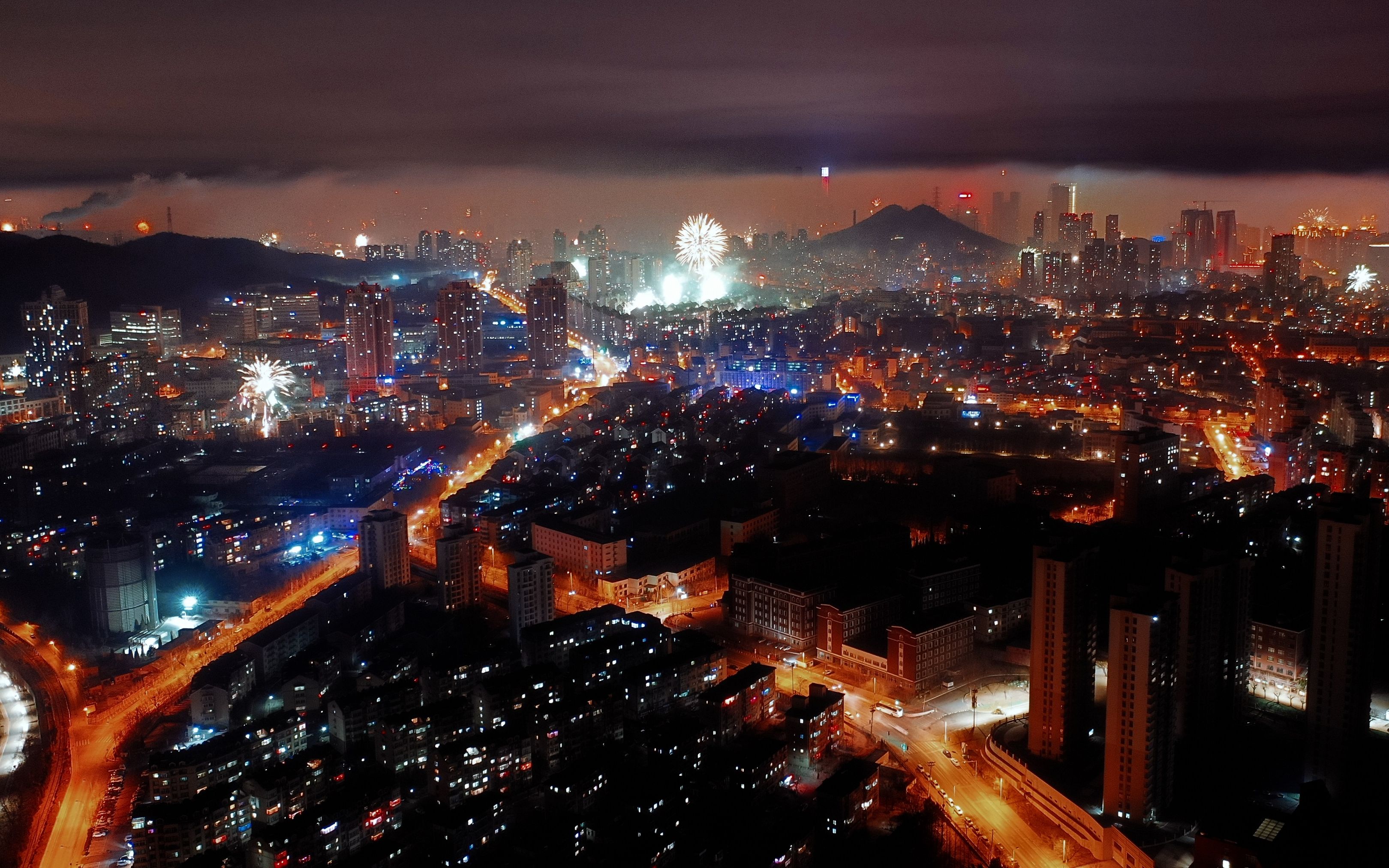 活动作品大疆御2pro航拍大连2020年除夕夜4k高清