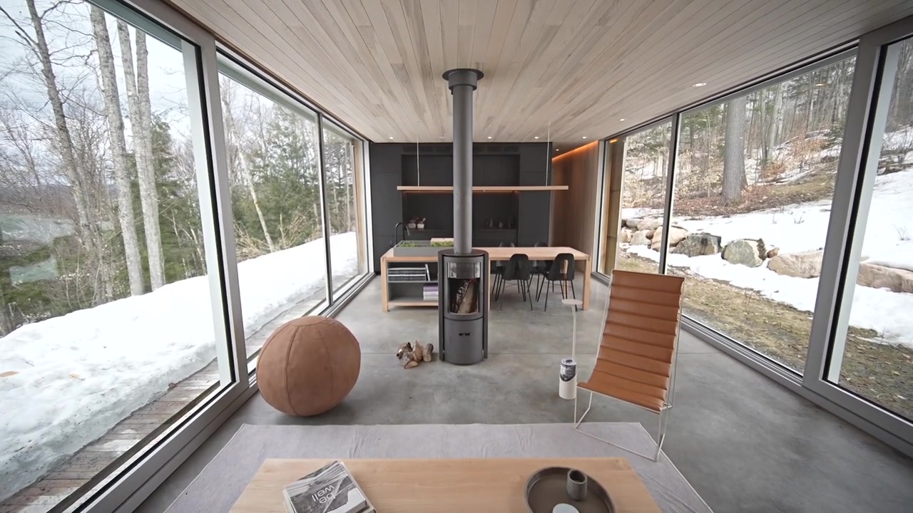 [图]Stunning Modern Cabin with Glass Walls Brings the Outside In - FULL TOUR