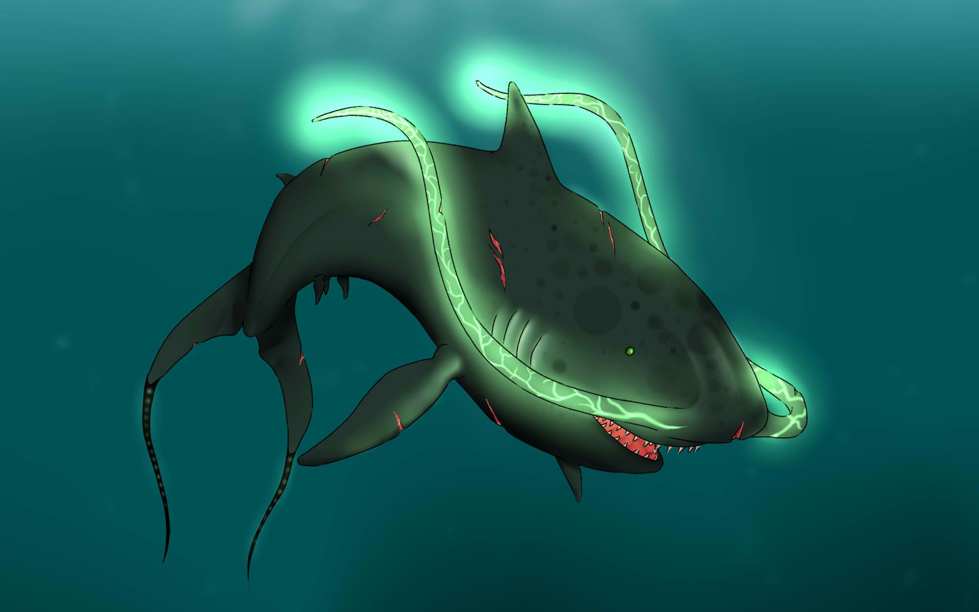 【莱斯利】深海惊魂:身上长触须的异形鲨鱼!