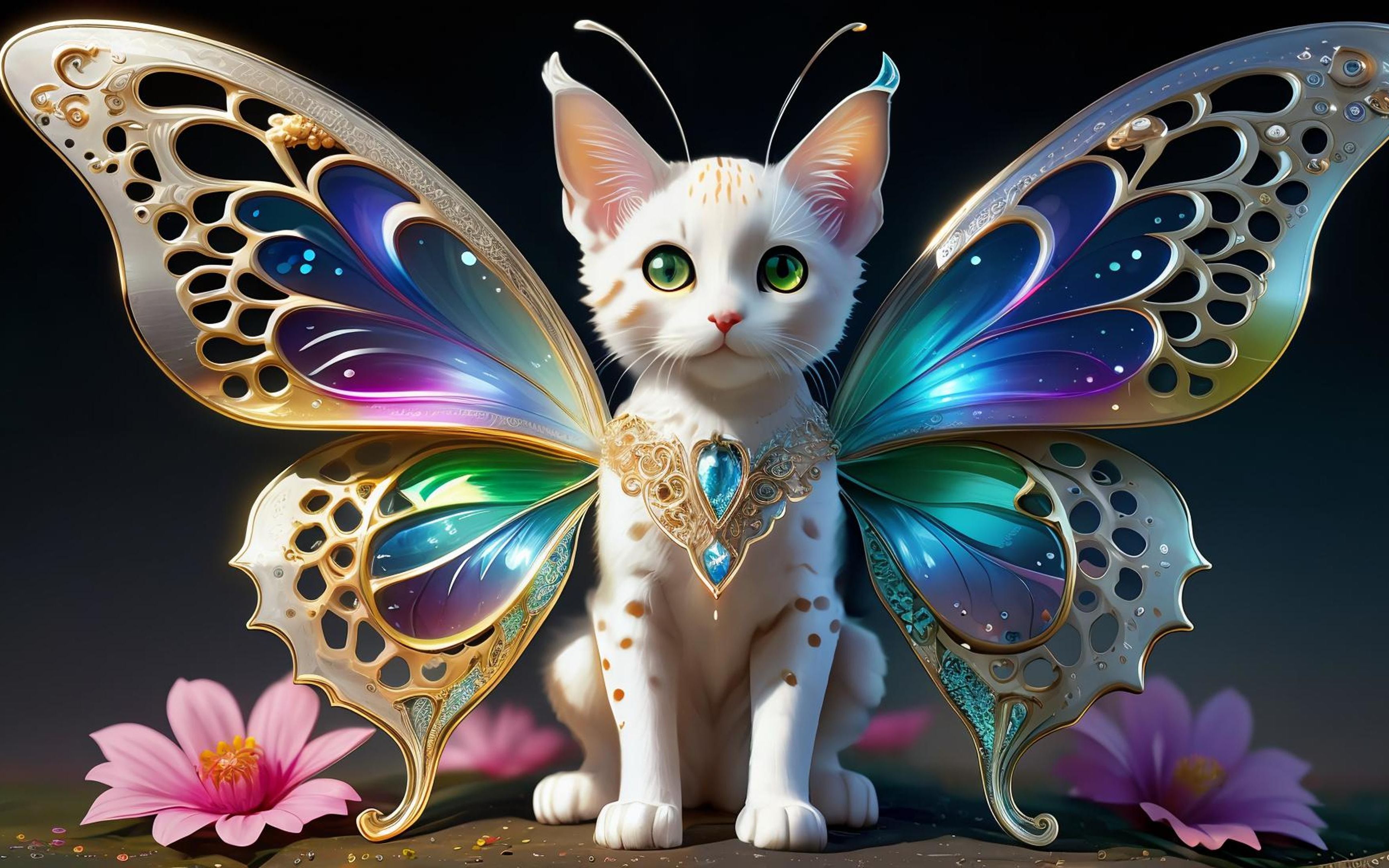 ai 绘画 神奇动物之蝴蝶猫