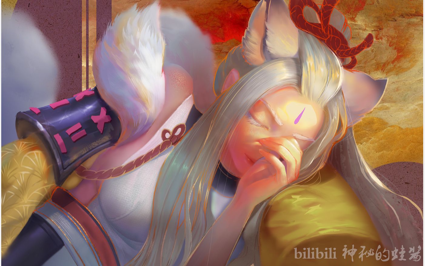 阴阳师白狼小姐姐的绘画过程了解一下?