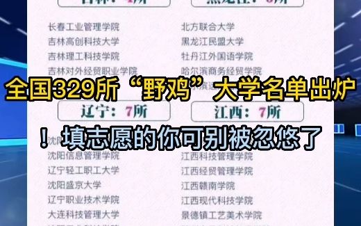 全国329所“野鸡”大学名单出炉!填志愿的你可别被忽悠了哔哩哔哩bilibili