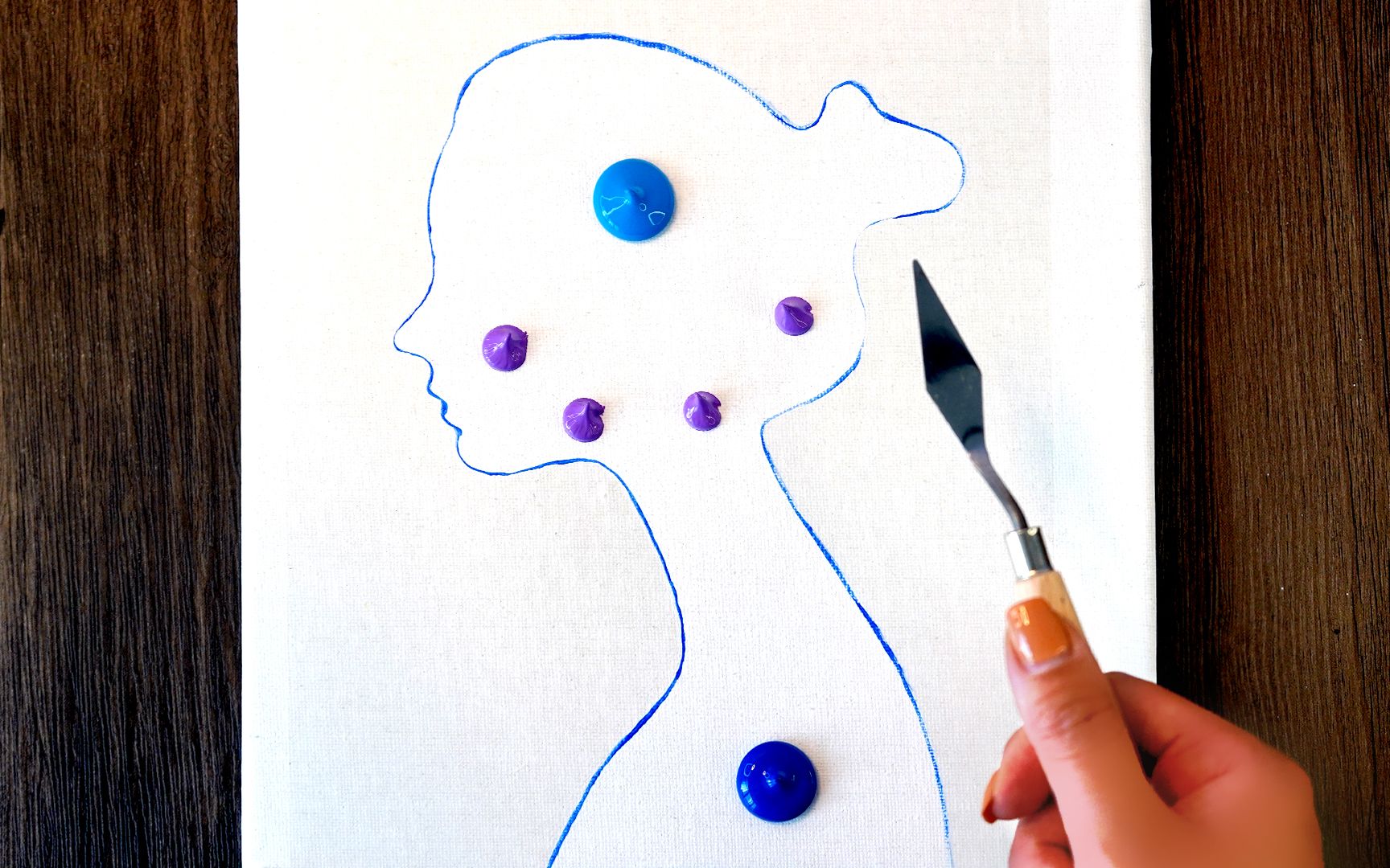 活动  【女孩与海】剪影绘画/丙烯画/治愈系绘画