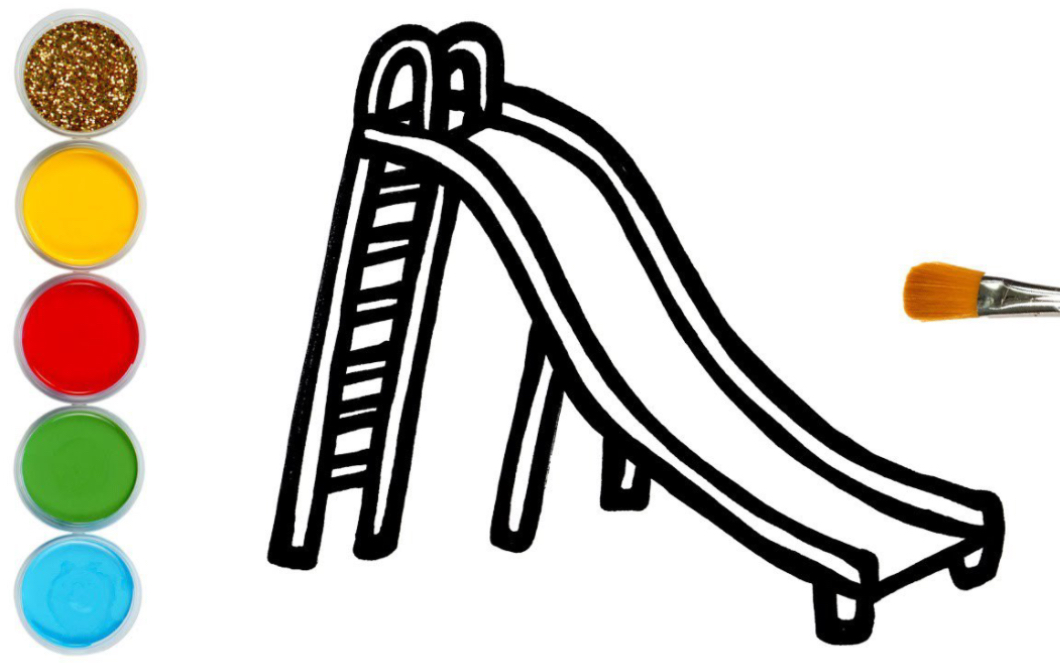 滑滑梯简画图图片