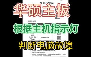 Download Video: 华硕主板根据主机LED指示灯判断电脑问题故障