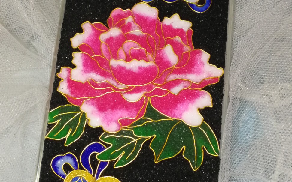 掐丝珐琅手机壳～如意牡丹