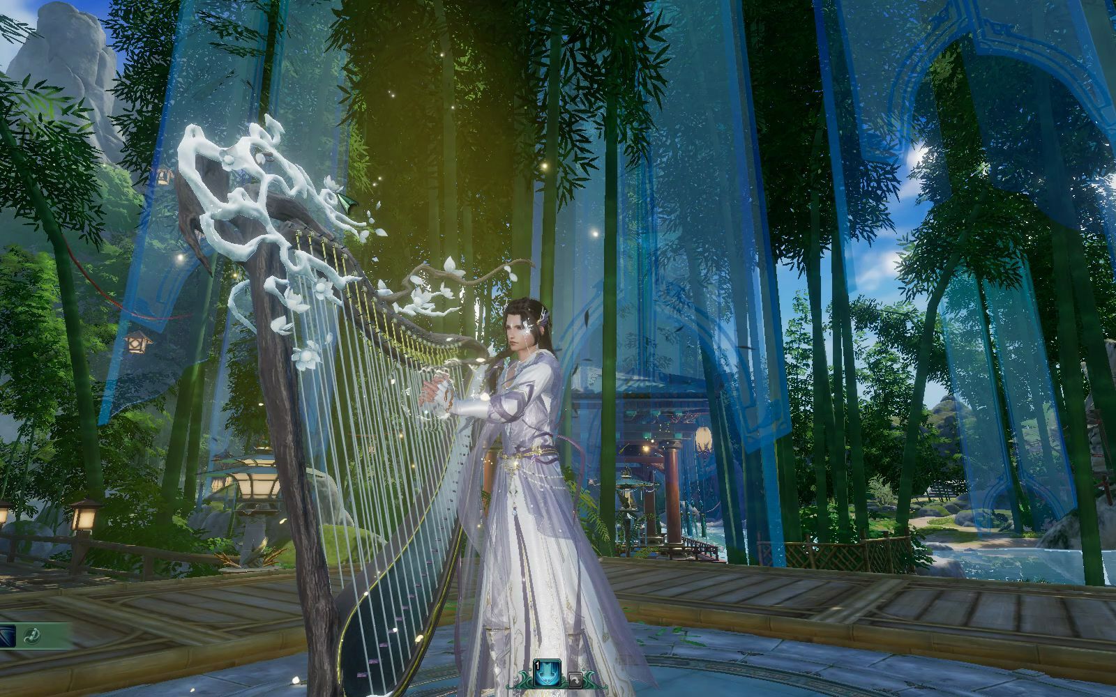 剑网三 箜篌 古琴挂件-蓬莱成男