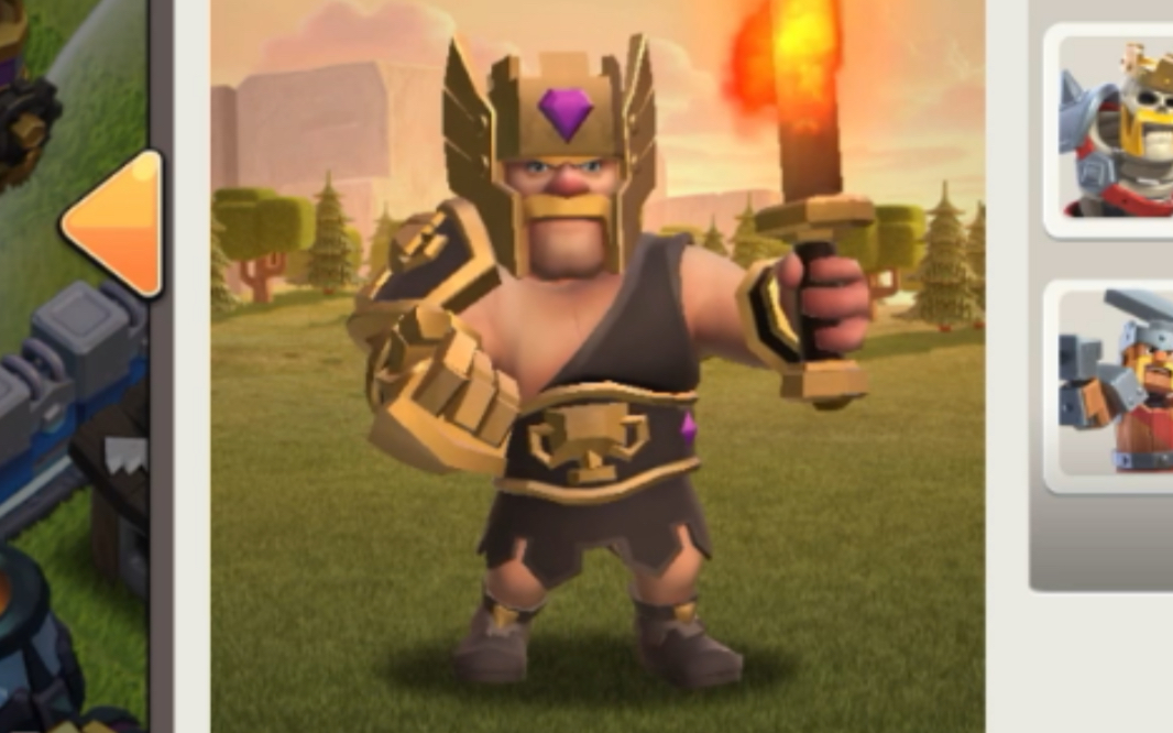 《部落冲突》冠军蛮王皮肤特效展示,攻击特效展示和放技能特效展示