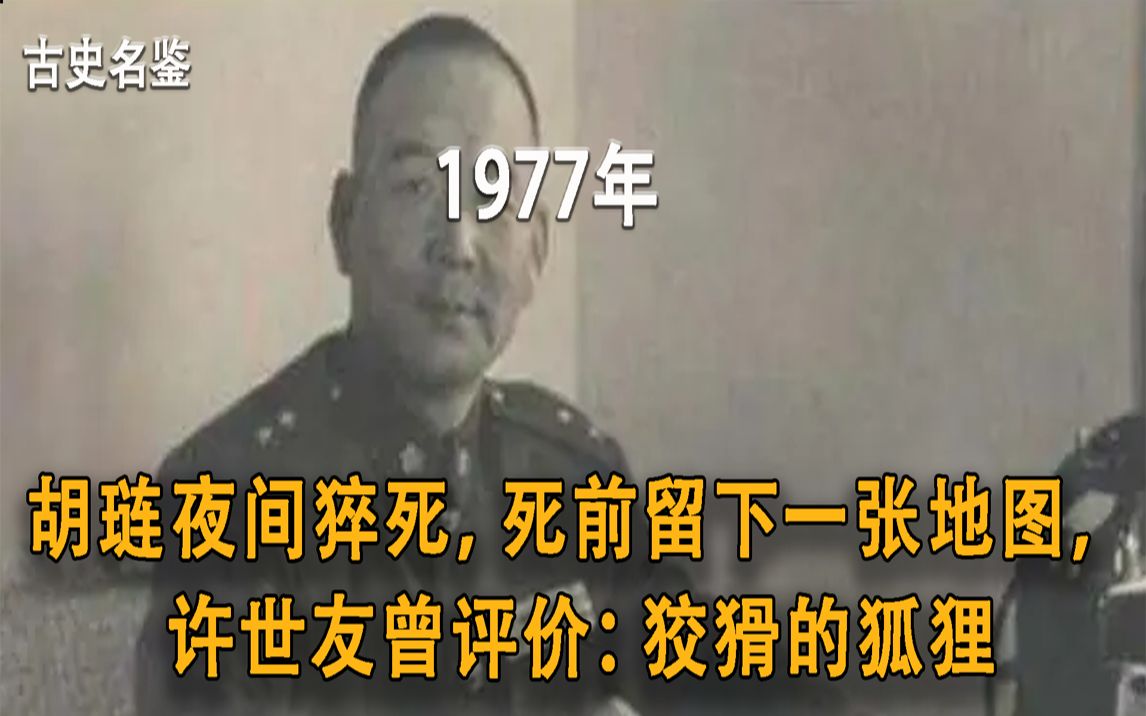 1977年胡琏夜间猝死,死前留下一张地图,许世友评价:狡猾的狐狸哔哩哔哩bilibili