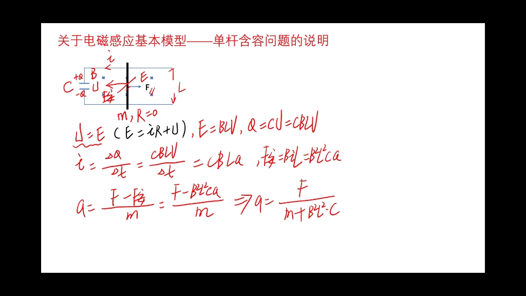 电磁感应基本模型单杆含容问题说明