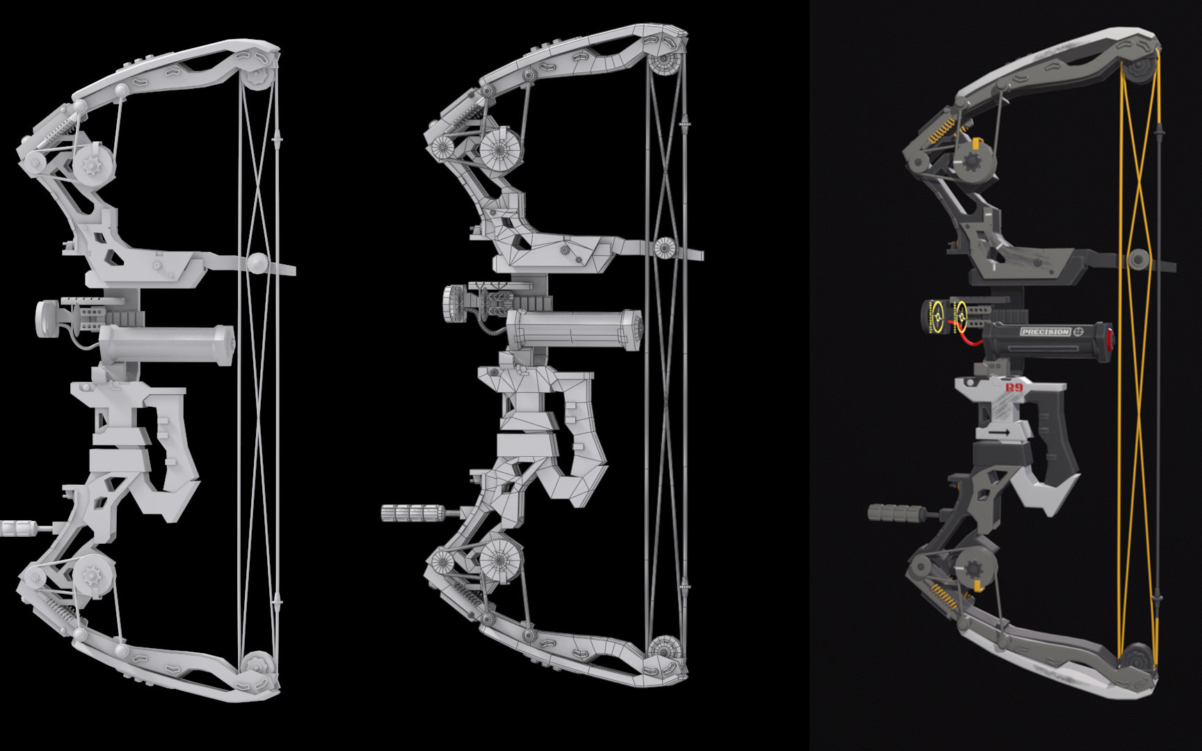 科幻复合弓箭 游戏次世代全流程教学案例