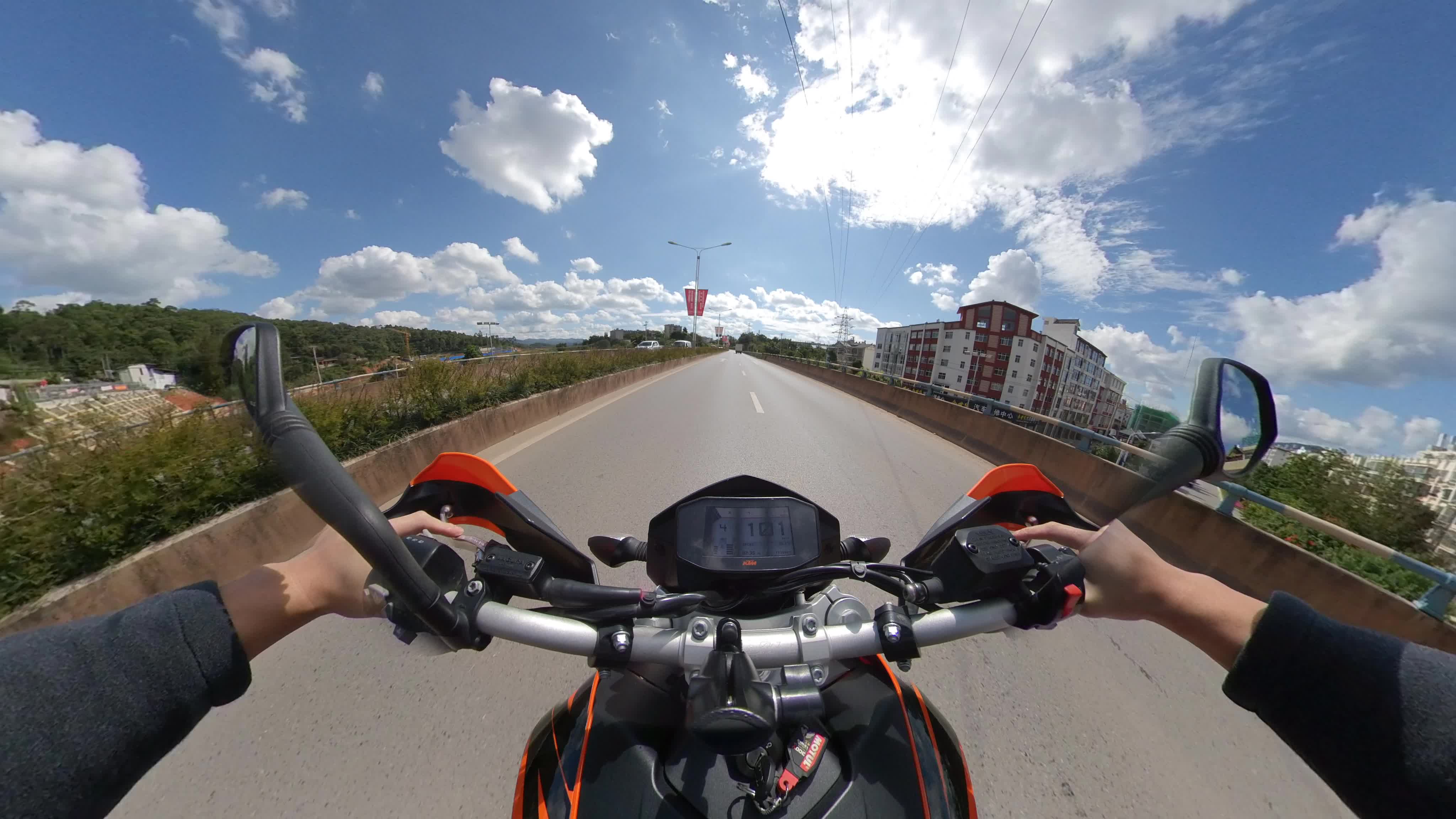 骑行第一视角insta360onex4k输出测试片段