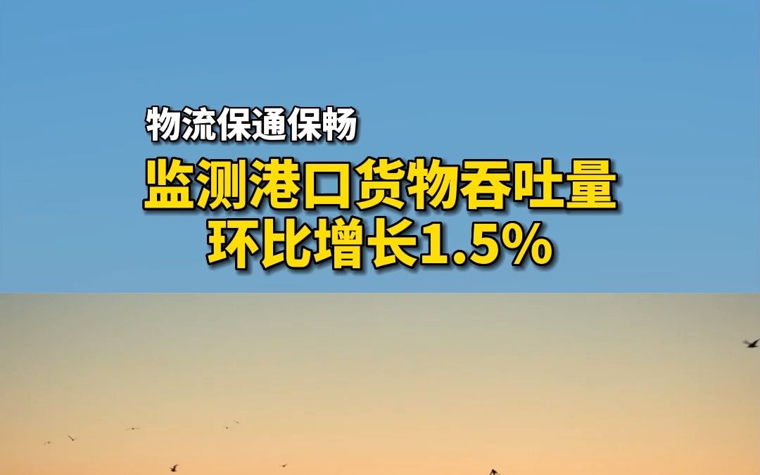 物流保通保畅 监测港口货物吞吐量环比增长1.5%哔哩哔哩bilibili