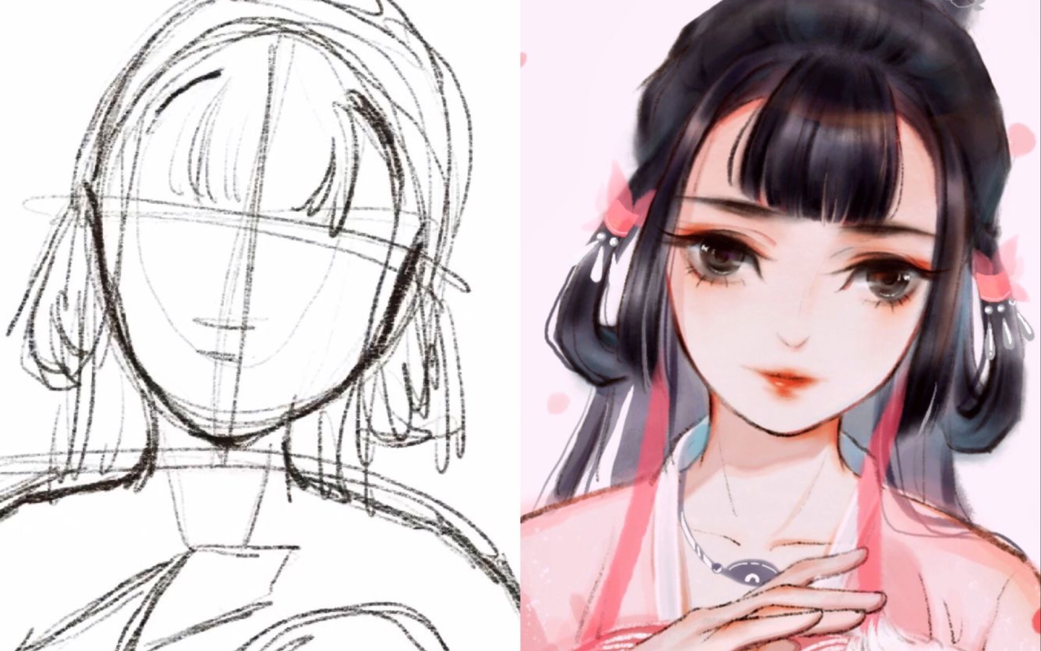 ipad绘画过程试图拯救自己的手残草稿