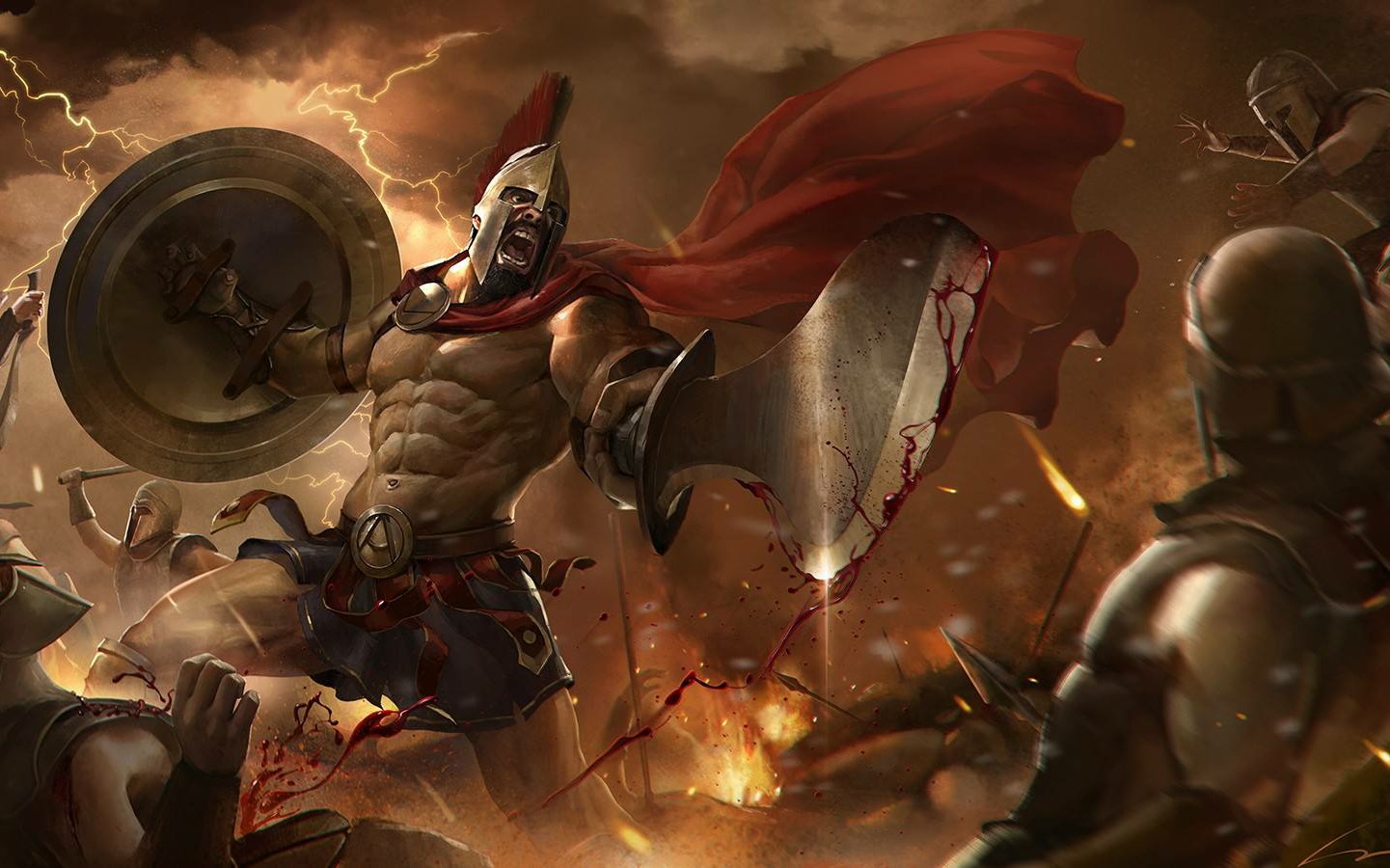 斯巴达三百勇士,状我大潘森.