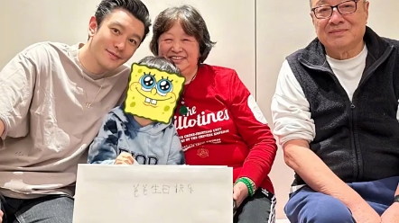 "黄晓明02儿子手写生日祝福,7岁的02"小海绵02听话又懂事,一
