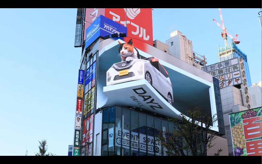 裸眼3d猫东京新宿裸眼3d猫实拍动画