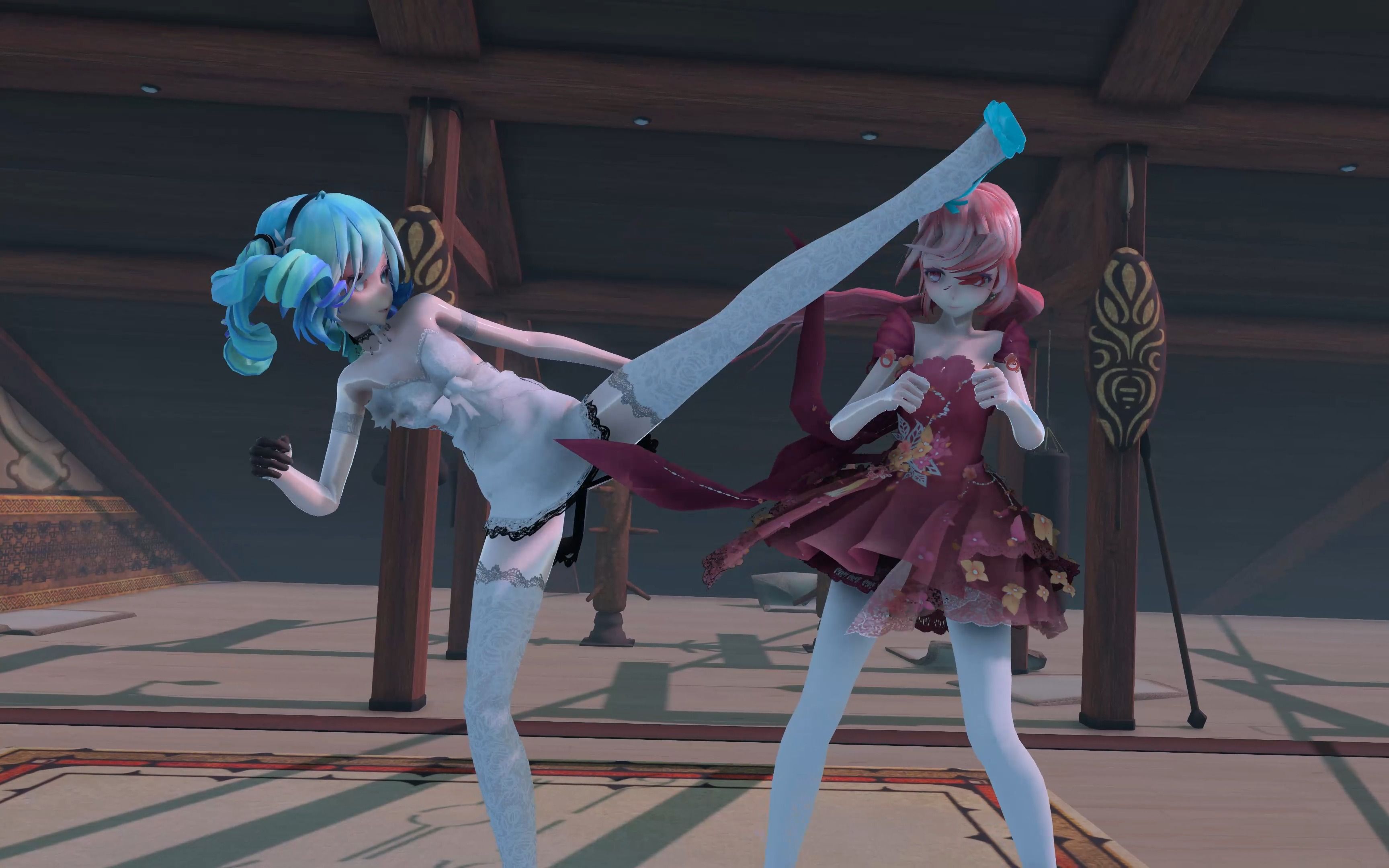 【MMDFight】Miku vs Teto 1哔哩哔哩bilibili