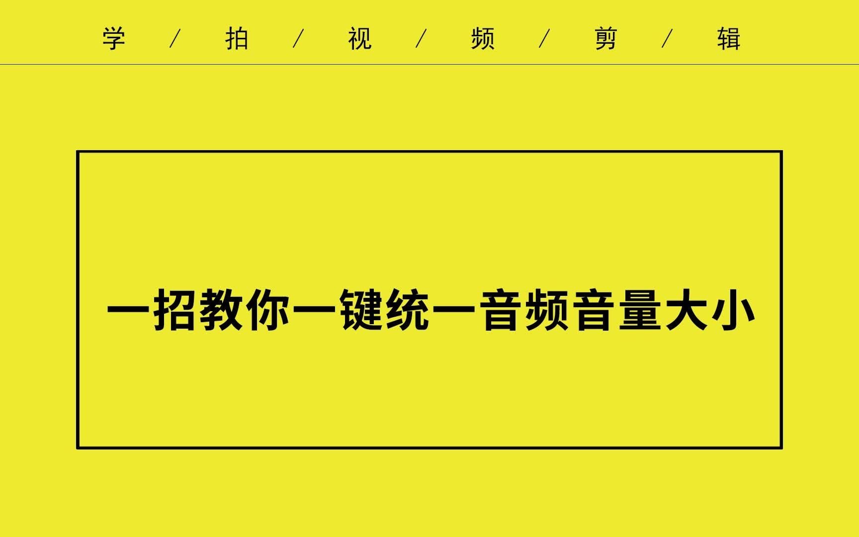 【视频剪辑】视频声音大小不一怎么办?一键教你统一音量大小哔哩哔哩bilibili