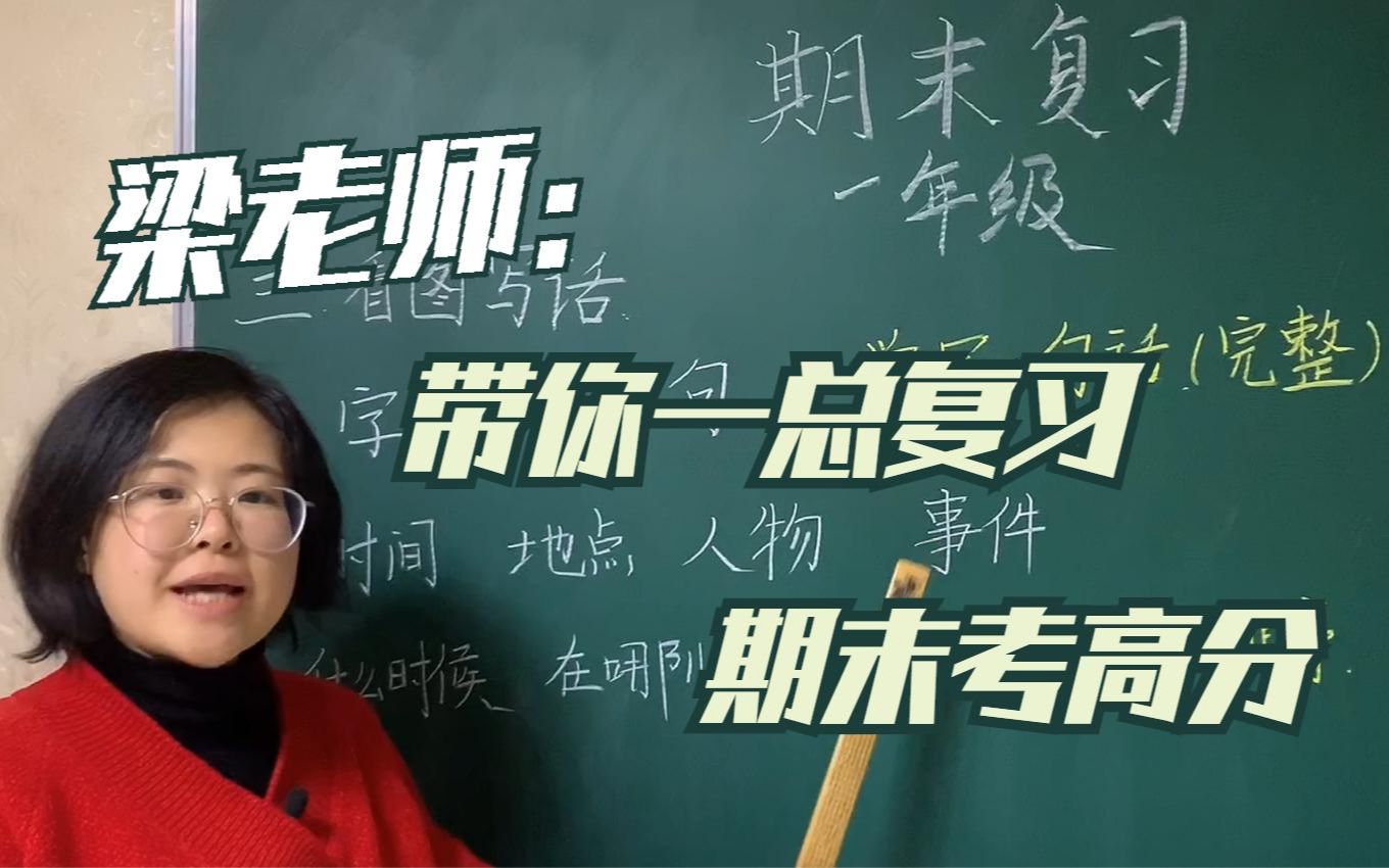 梁老师:一年级期末总复习看图写话(2)时间、地点、人物、事件哔哩哔哩bilibili