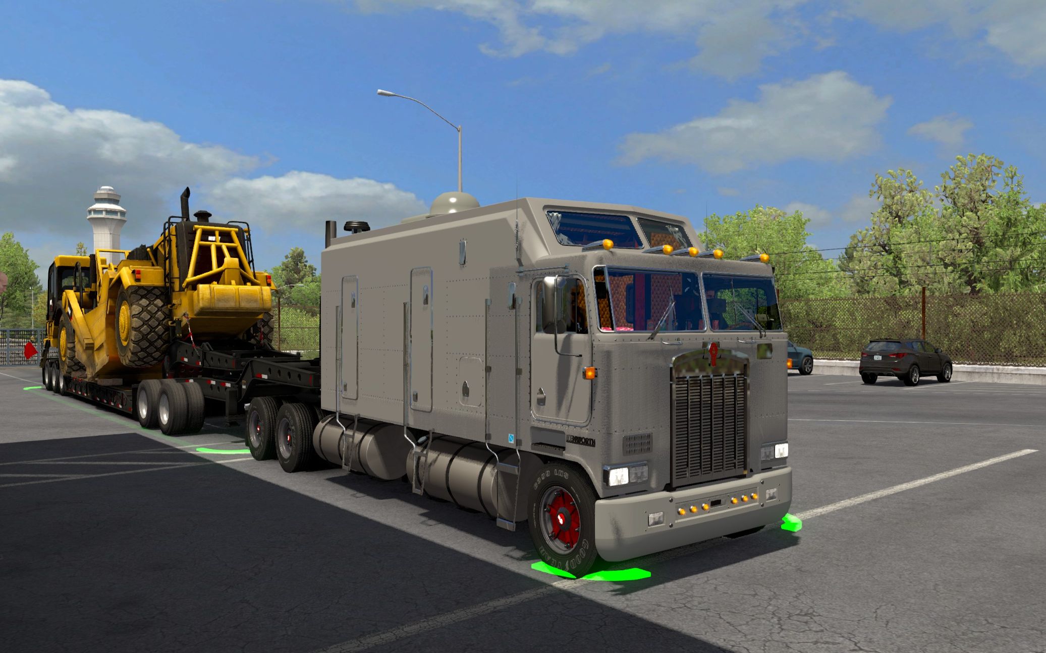 美卡--华盛顿州#肯沃斯k100加长版运送重型铲机1.35