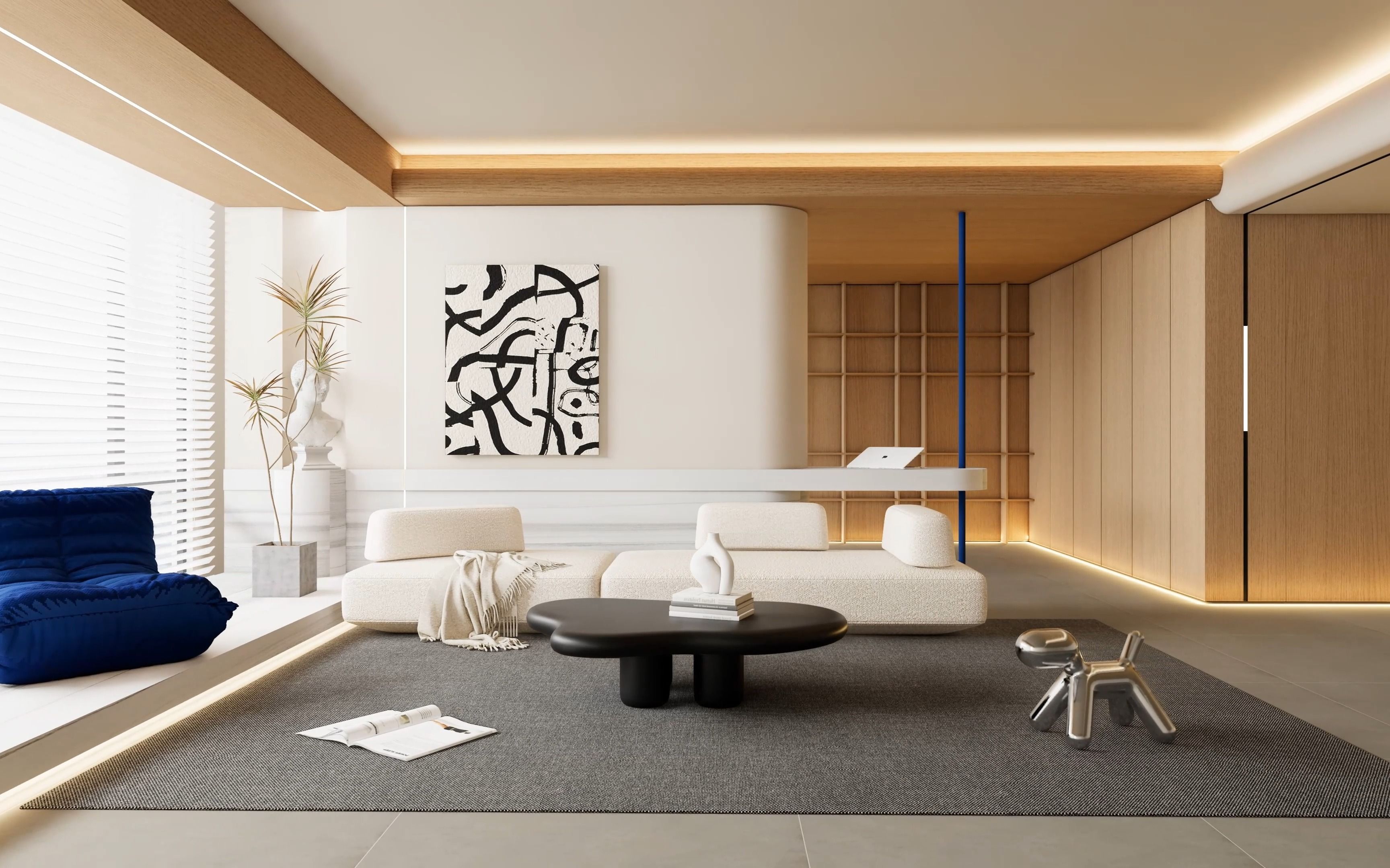 enscape照片级,写实效果图|原木风客厅