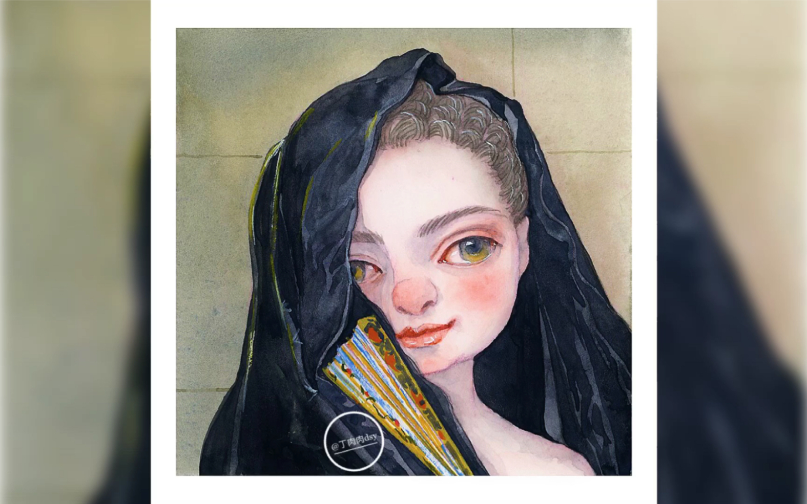 【水彩人物教程】名画系列"带头纱的夫人"