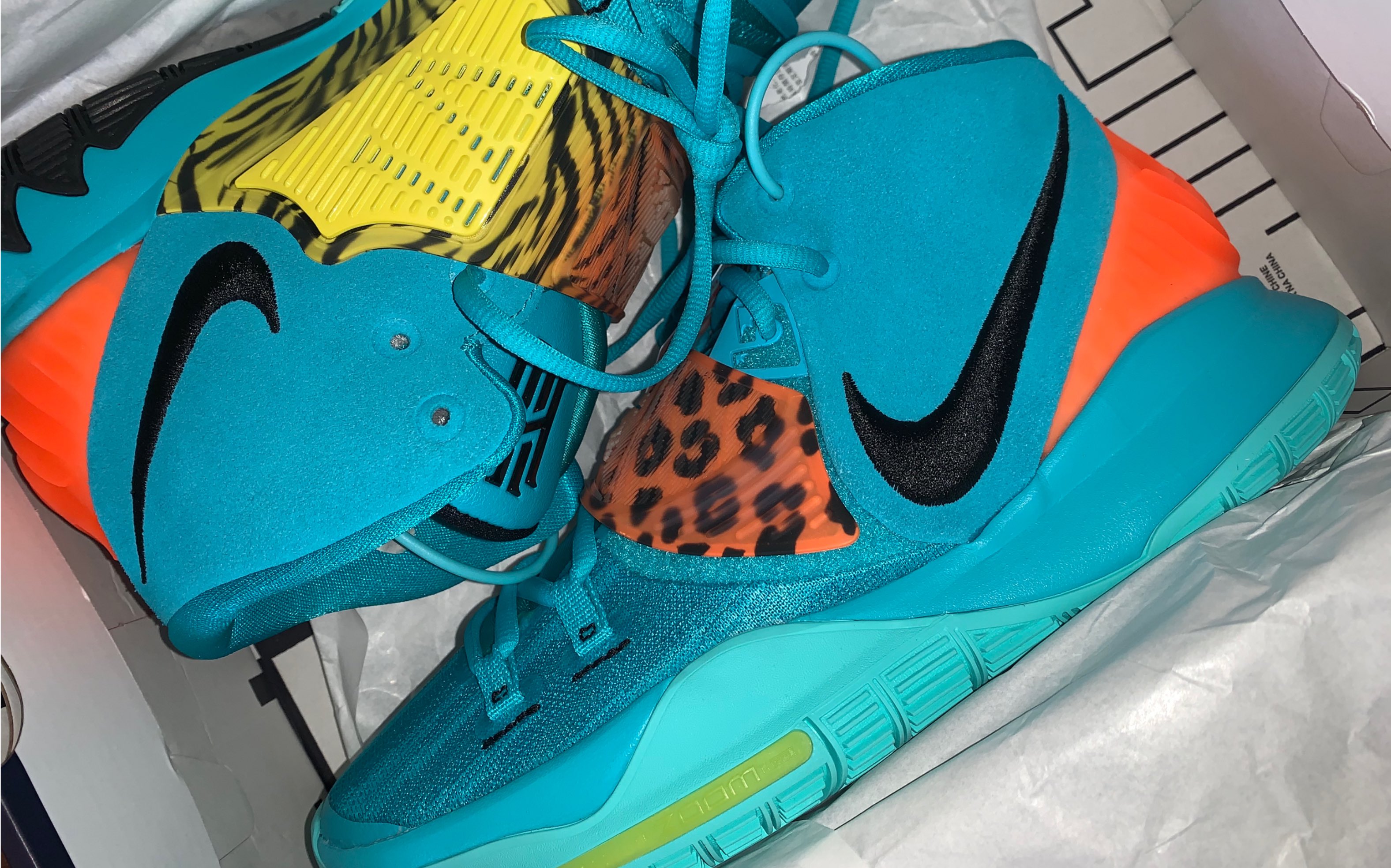 欧文6 清爽蓝豹纹 上脚展示