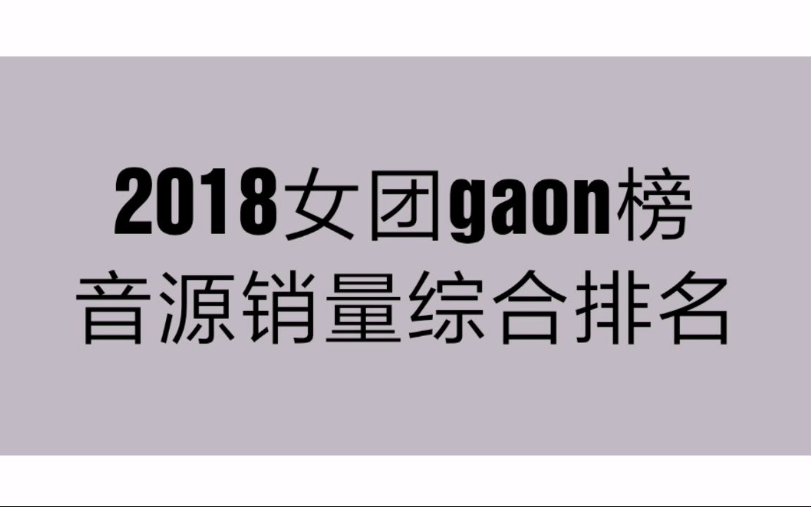 [gaon榜] 2018女团音源销量综合成绩排名哔哩哔哩bilibili