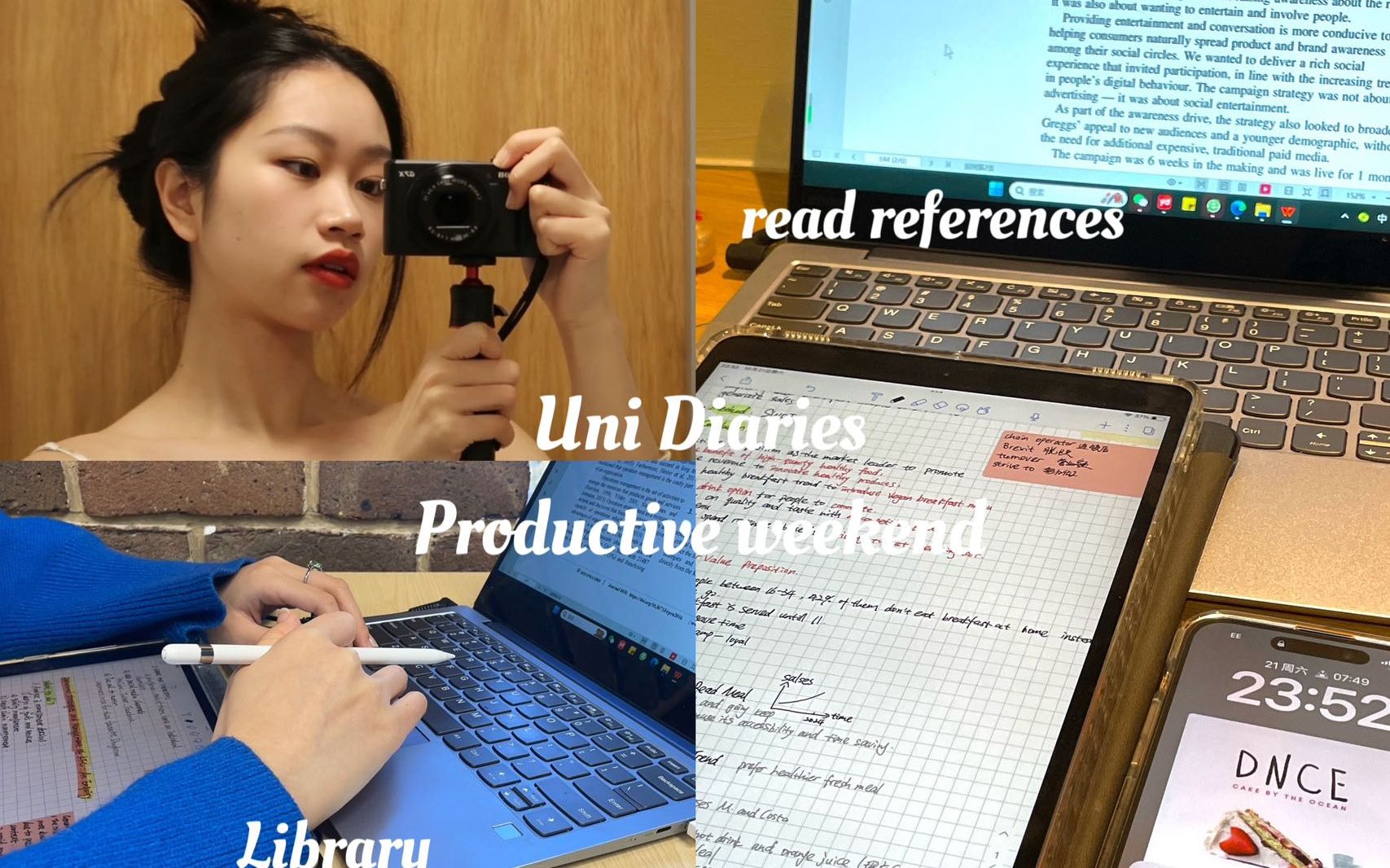 uni diaries | productive weekend | reading in the library | GRWM | 7h学习哔哩哔哩bilibili