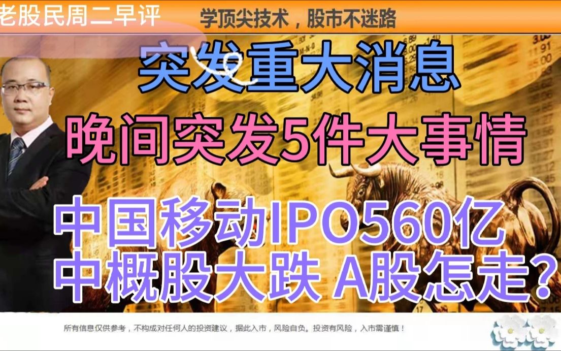 中国移动IPO 中概股大跌 5个消息对A股有多大影响?元宇宙 光伏?哔哩哔哩bilibili