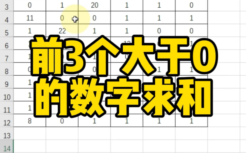 Excel前3个大于0的数字求和哔哩哔哩bilibili