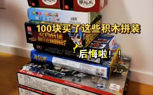 Скачать видео: 【积木拼装】100块买了一堆积木来拼，太后悔啦！