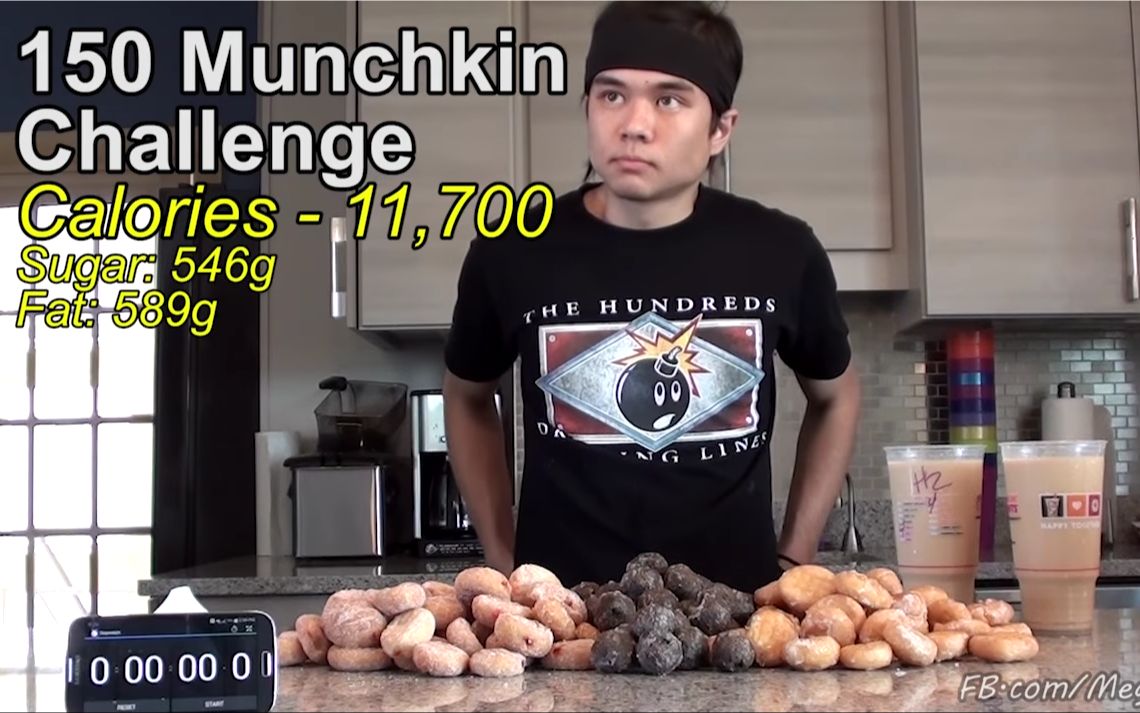 [图]【Matt Stonie】糖摄入超标！作死小哥挑战150个甜甜圈！ 大胃王速食挑战！ 2014.10.7