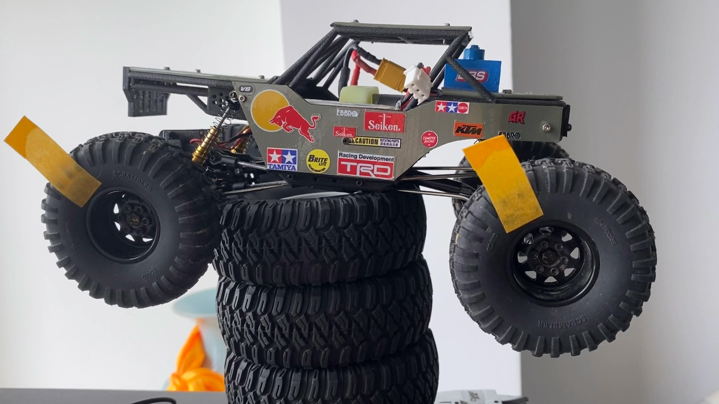 scx24攀爬车,改装了od齿,实现前快后慢,提升攀爬能力,性能爆表,这里