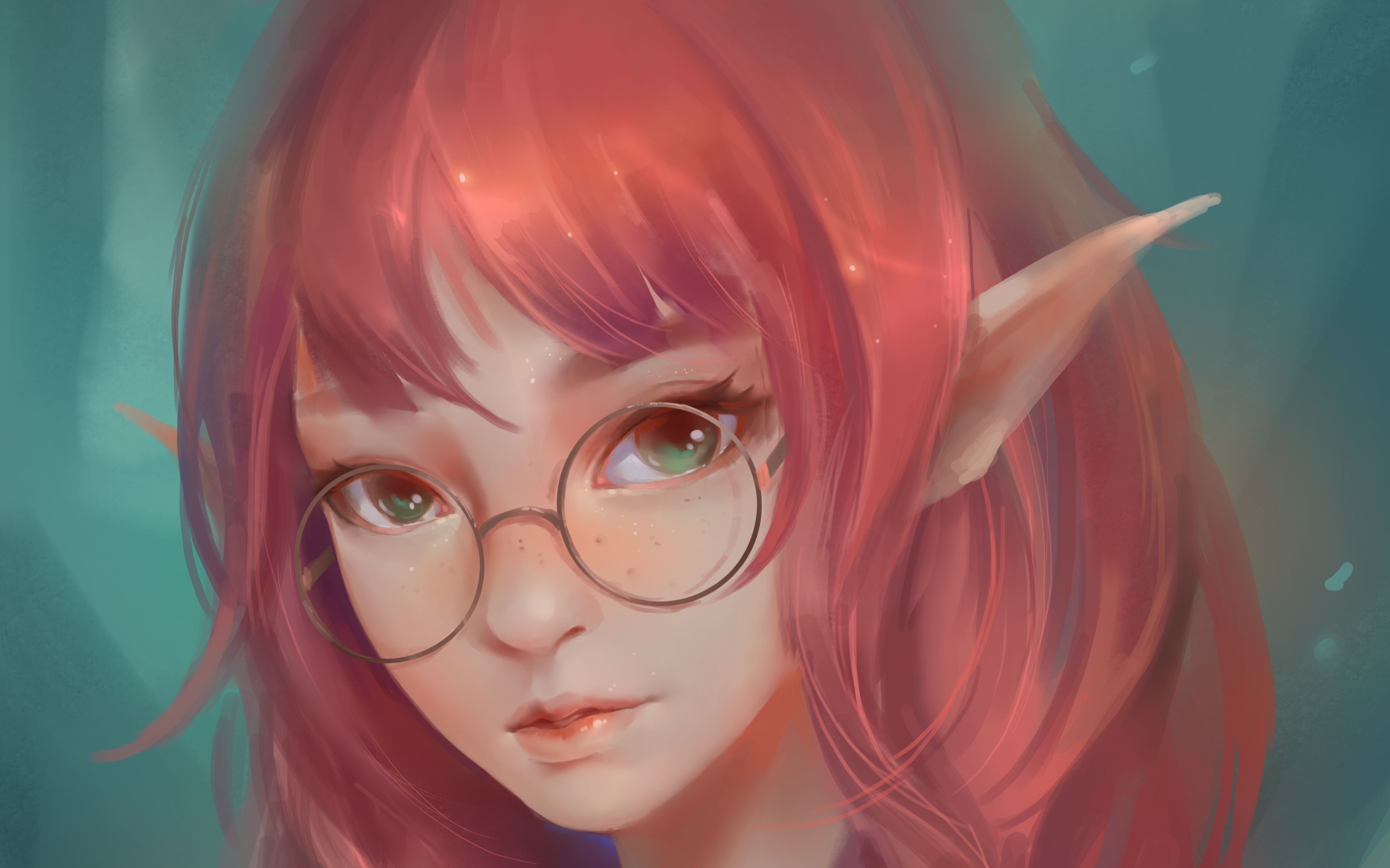 活动作品厚涂女头像过程