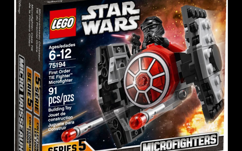 乐高 星球大战 75194 第一秩序tie战斗机迷你战队套装 速组评测_哔哩
