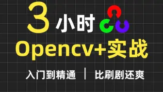 OpenCV入门到实战，目标追踪、图像识别、识别物体、轮廓检测、识别文字一口气学完，全程干货无废！草履虫都能听懂！人工智能/计算机视觉/机器学习/深度学习/AI