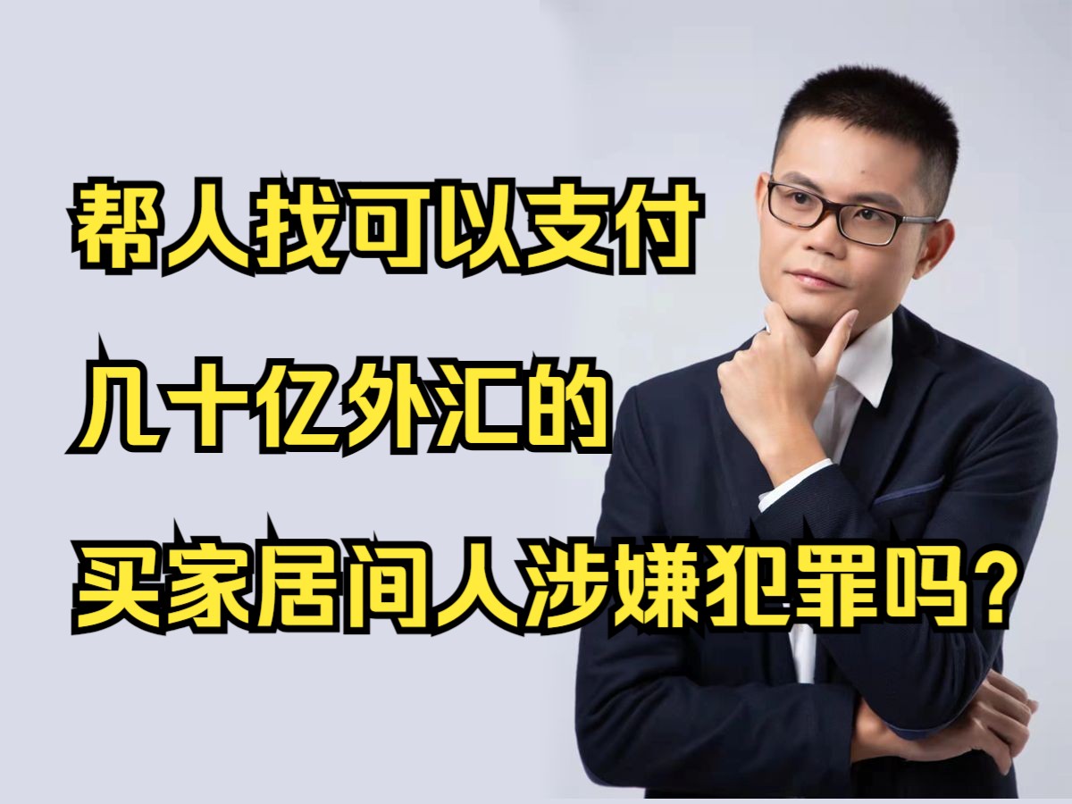 帮人找可以支付几十亿外汇的买家居间人涉嫌犯罪吗?哔哩哔哩bilibili